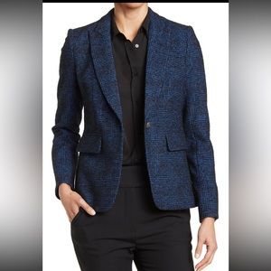 Veronica Beard Cutaway Dickey Jacket Blazer Blue Plaid NWT Sz 8